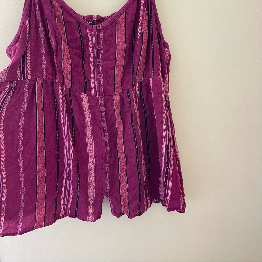 TORRID Berry Purple Stripe Baby Doll Tank Top size 3 - Picture 3 of 7